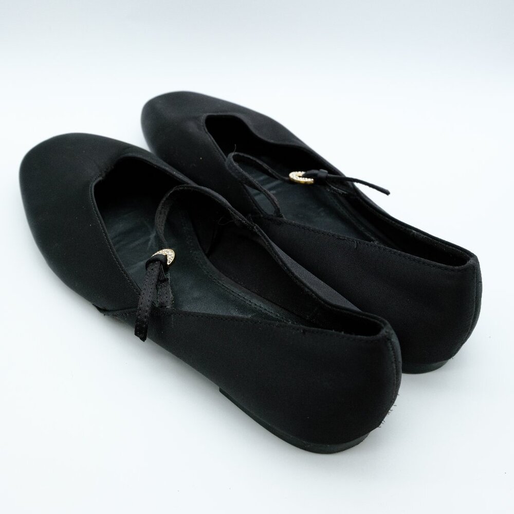 Zara black satin ballet flats with rhinestone buckle - 39 - Picture 4 of 5